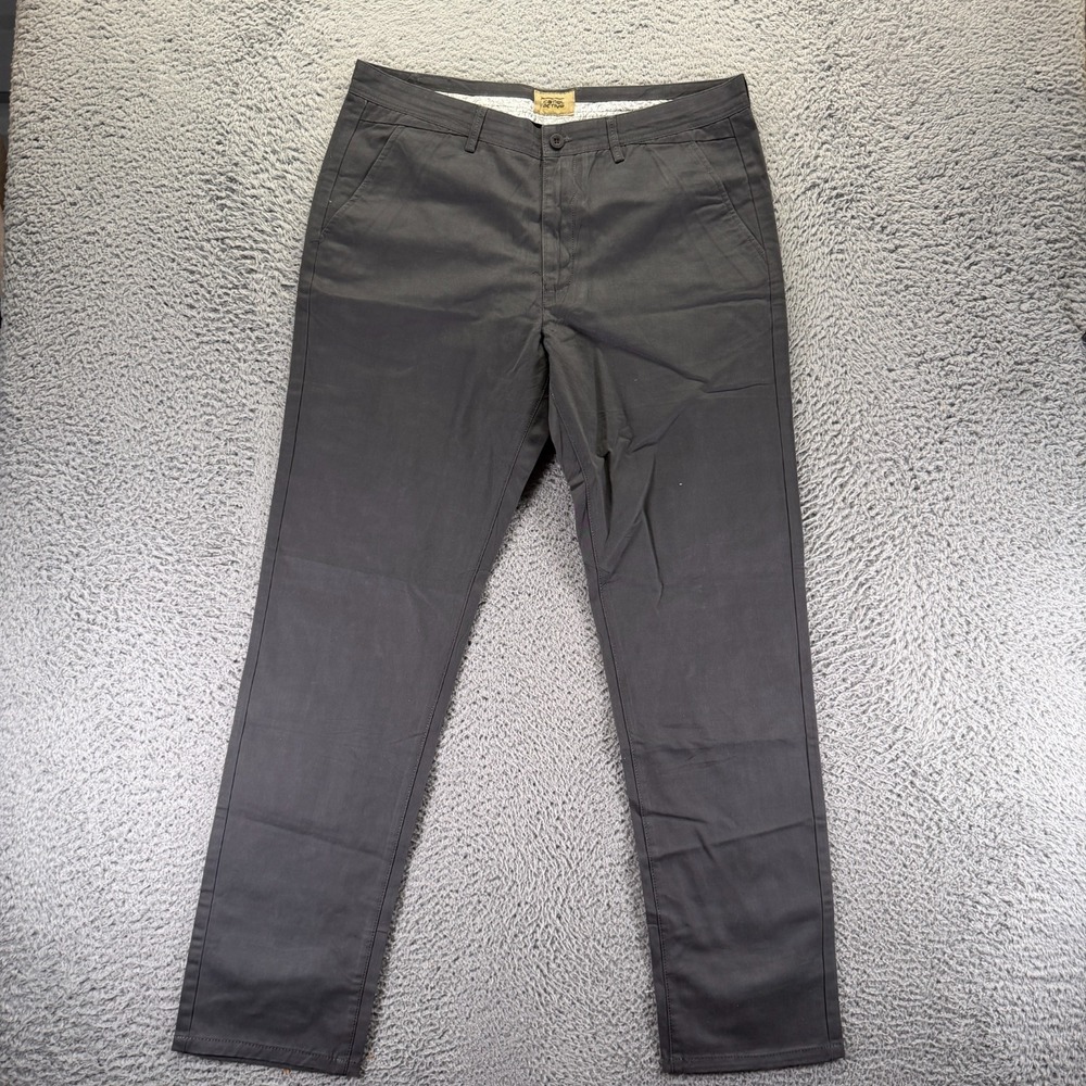 Camel Active Pant Mens 36x32 Gray Chino Straight Preppy‎ Career Office Business